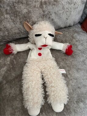 Vintage Aurora Cream Plush Lamb chop puppet 2004